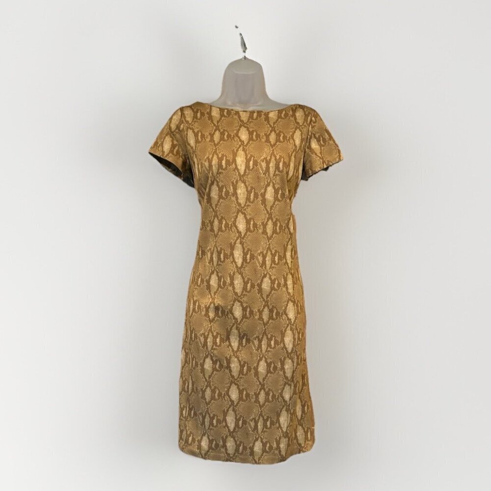 Ralph Lauren Contessa Snake Print Ponte Sheath Stretch Dress Women's Size Small